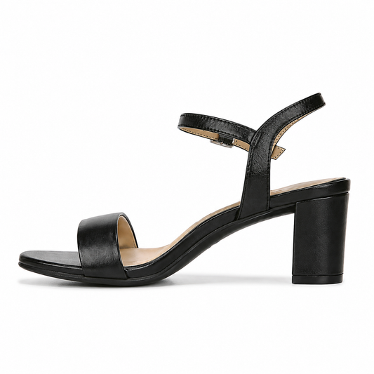 Naturalizer Womens Bristol Block Heel Dre Black Smooth Faux Leather 9.5W