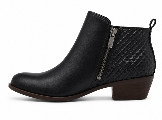 Lucky Brand Basel Booties Black Diamond Leather 7.5M