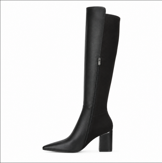 DKNY Women's Cilli Square-Toe Knee- Black 8.5M