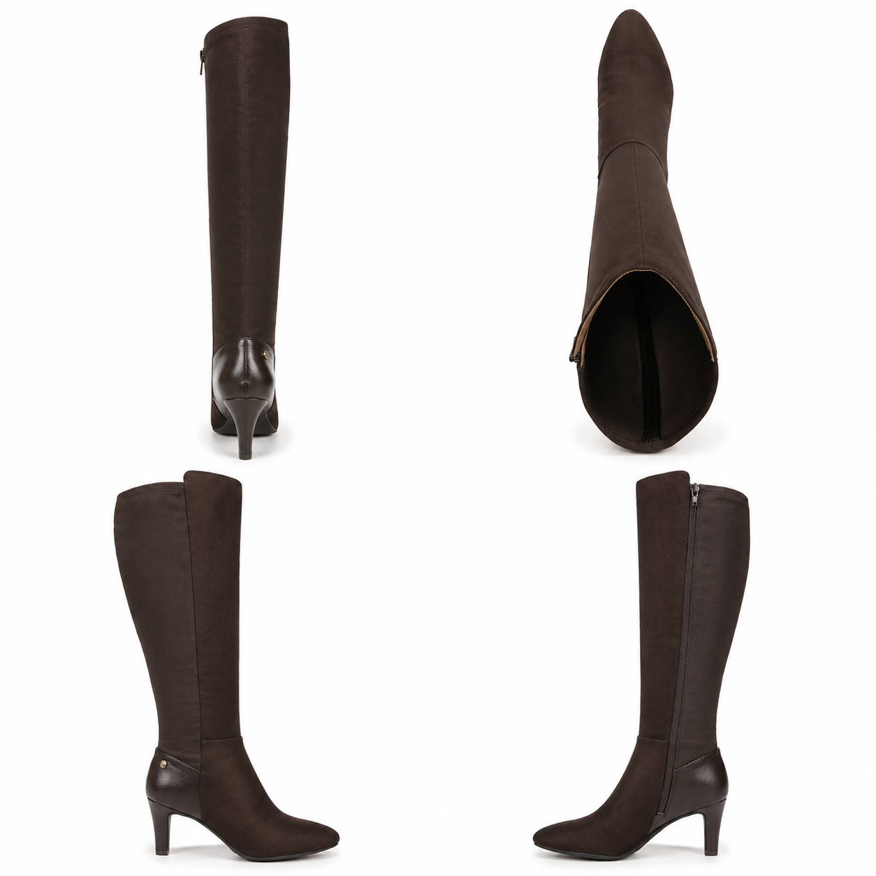 LifeStride Gracie Dress Boots Brown Microsuede 6.5W