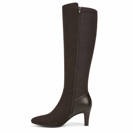 LifeStride Gracie Dress Boots Brown Microsuede 6.5W