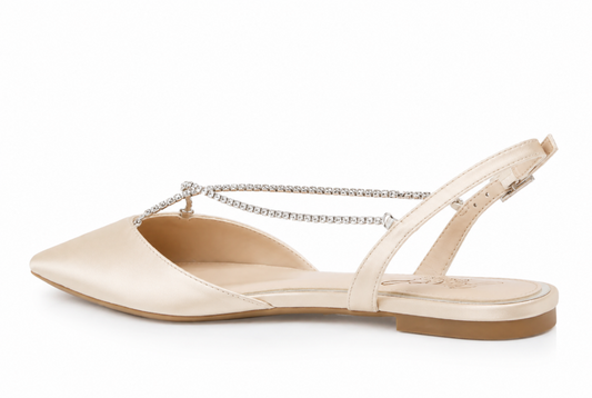 Jewel Badgley Mischka Women's Champagne Satin 8.5M