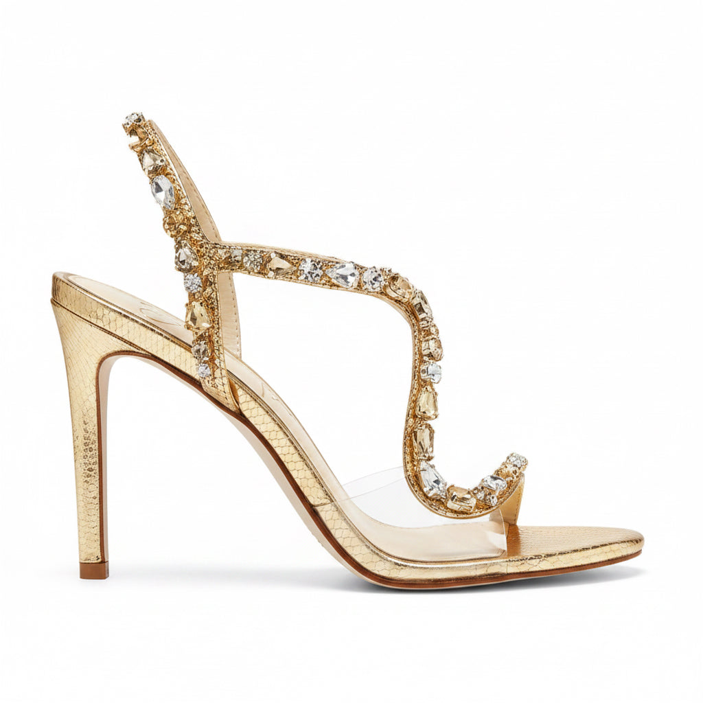 Jessica Simpson Jaycin Evening Heels Gold Metallic