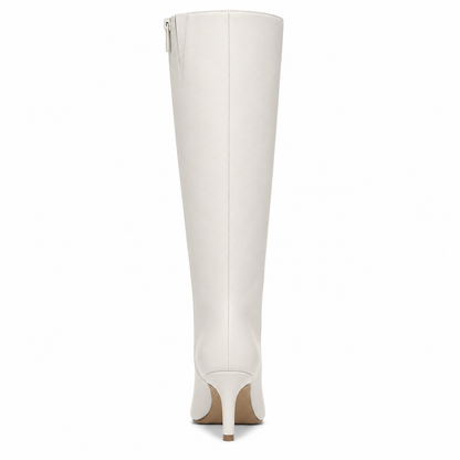 On 34th Rachelle Stovepipe Boots Bone Smooth Wide Calf 8.5M