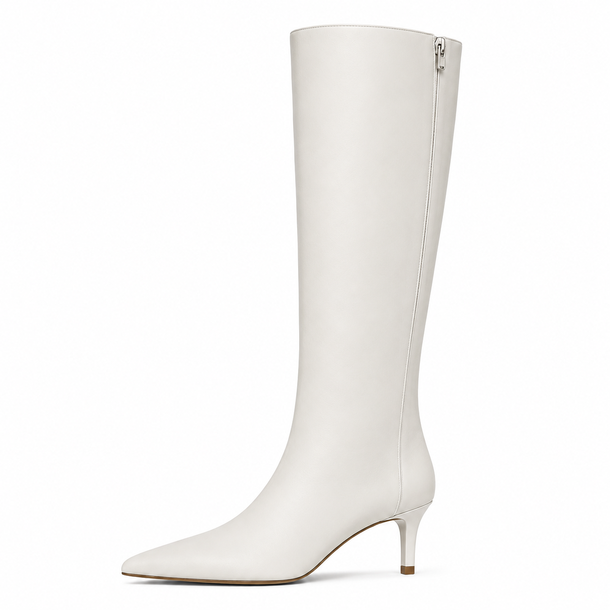 On 34th Rachelle Stovepipe Boots Bone Smooth Wide Calf 8.5M