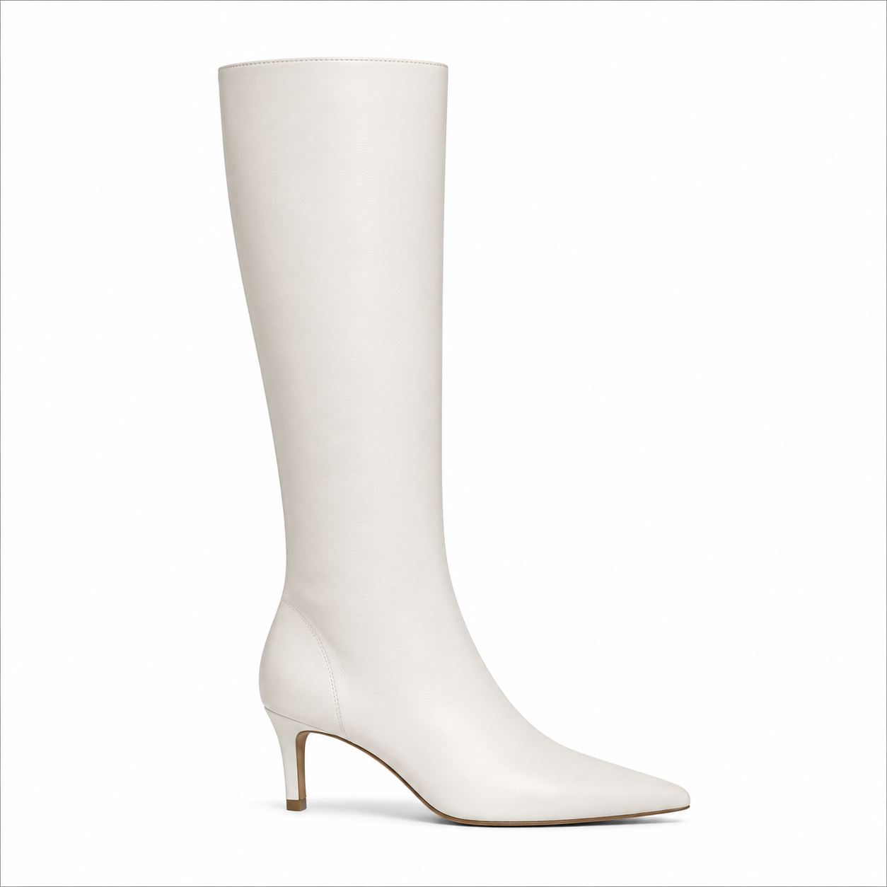 On 34th Rachelle Stovepipe Boots Bone Smooth Wide Calf 8.5M