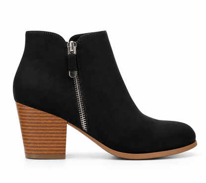 Style Co Masrinaa Block-Heel Ankle Boot Black Microsuede 6M