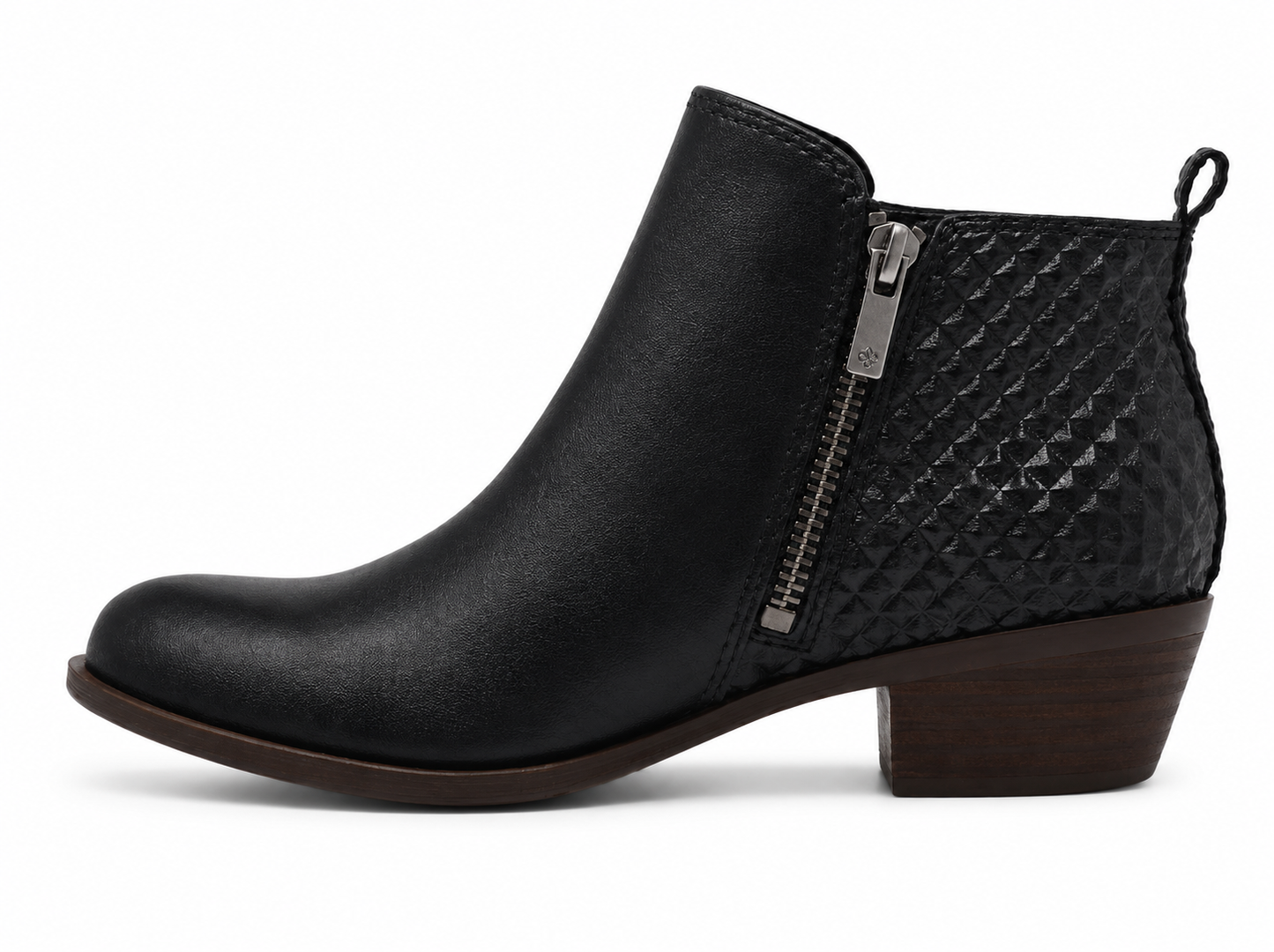 Lucky Brand Basel Booties Black Diamond Leather 7.5M