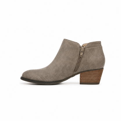 LifeStride Blake Zip Booties Ash Faux Leather 7.5W