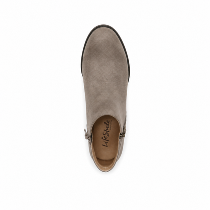 LifeStride Blake Zip Booties Ash Faux Leather 7.5W