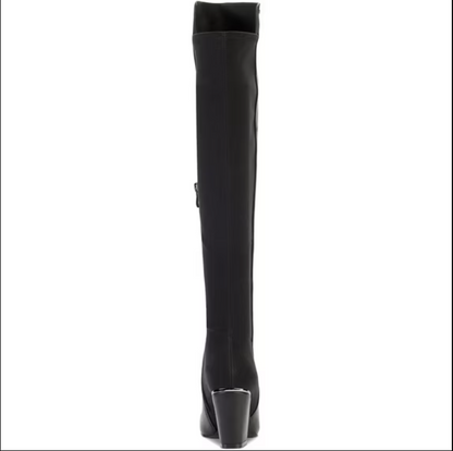 DKNY Women's Cilli Square-Toe Knee- Black 8.5M
