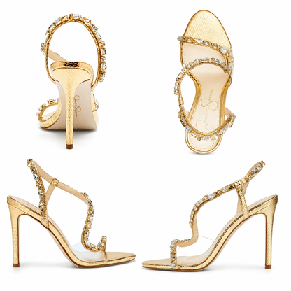 Jessica Simpson Jaycin Evening Heels Gold Metallic