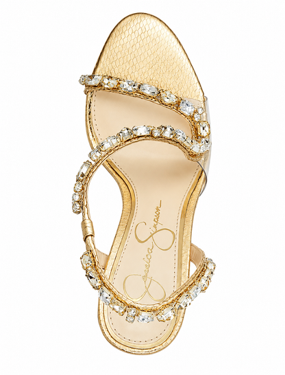 Jessica Simpson Jaycin Evening Heels Gold Metallic