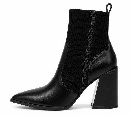 Wild Pair Trinityy Pointed-Toe Pull-On K Black Smooth 9M